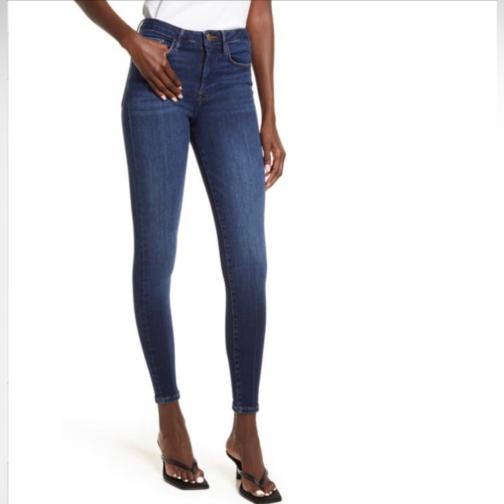 Frame High Waisted Le One Skinny Jeans Kodak Organic Cotton Size 2